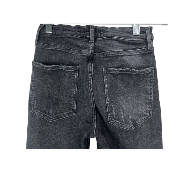 Agolde Sophie High Rise Skinny Crop Black Jeans SZ 26 Distressed Ripped Hem - Picture 7 of 10